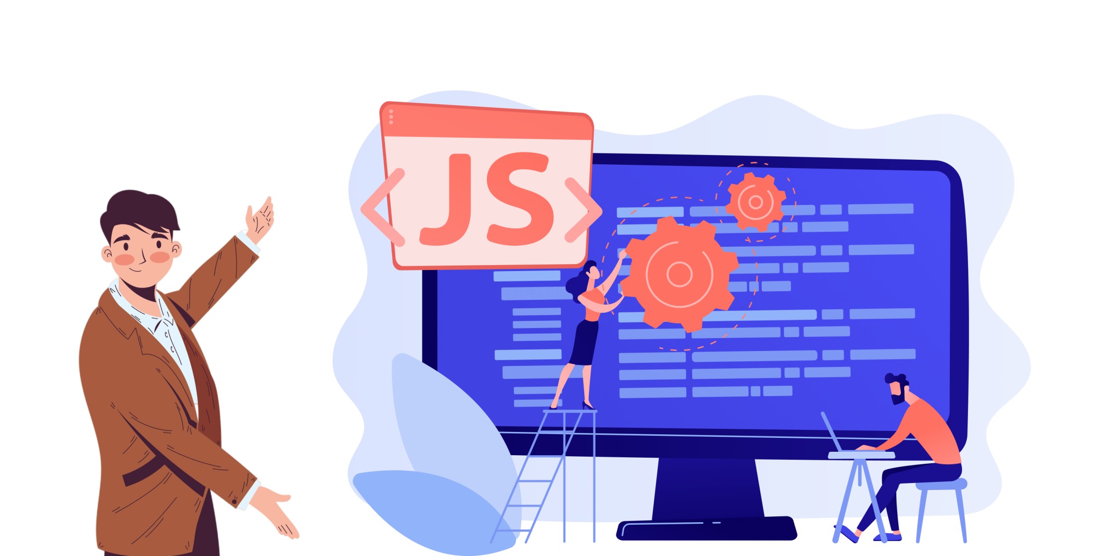 an illustration showing JavaScript development